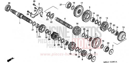 BOITE DE VITESSES (NT650V2/3/4/5) NT650V2 de 2002